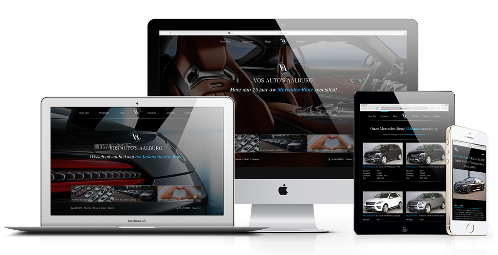 Website mockup op iMac, Macbook, iPad en iPhone