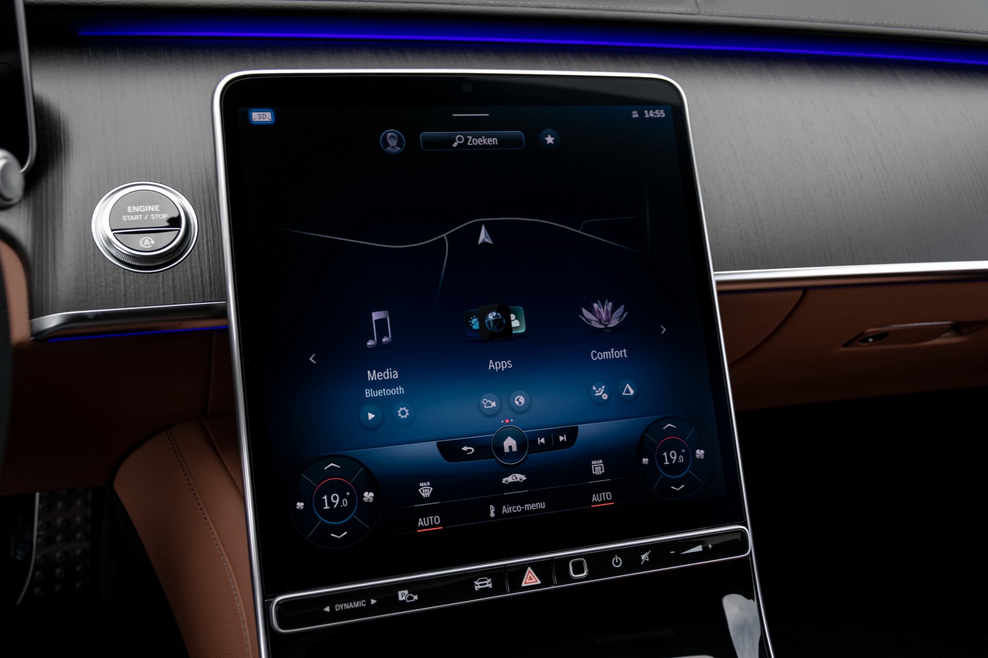 Mercedes-Benz S-Klasse 500 4-M AMG Siennabruin ruitleder/Rij-assistentiepakket/Keyless/Burmester Aut9 Foto 12