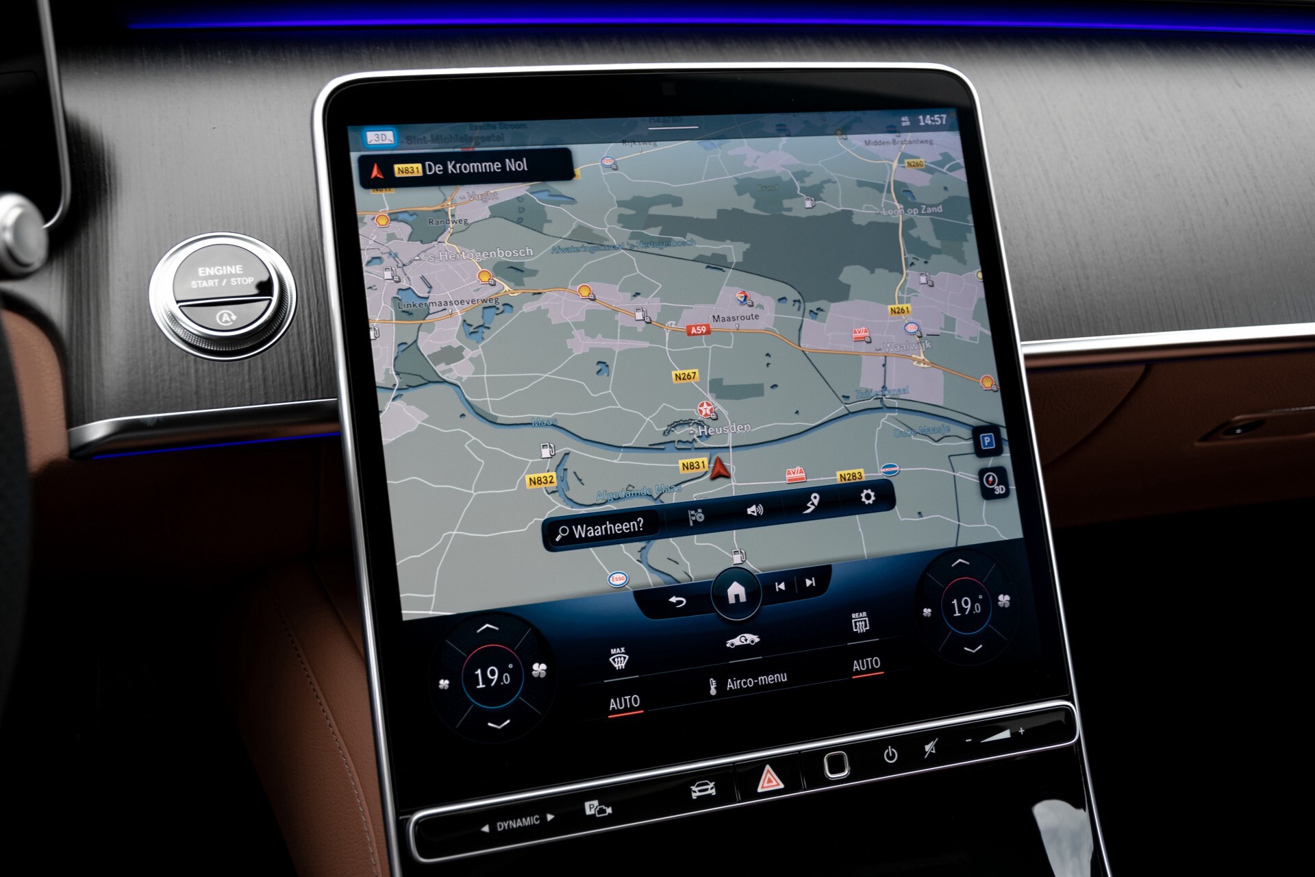 Mercedes-Benz S-Klasse 500 4-M AMG Siennabruin ruitleder/Rij-assistentiepakket/Keyless/Burmester Aut9 Foto 16