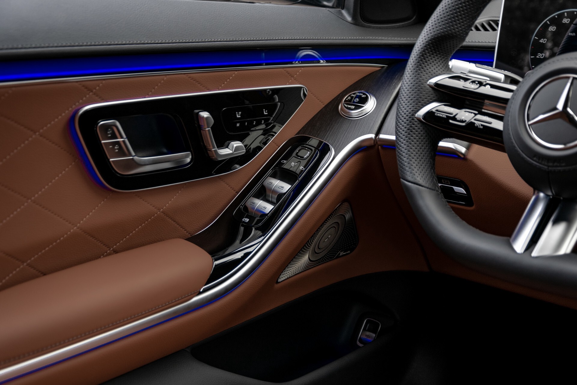 Mercedes-Benz S-Klasse 500 4-M AMG Siennabruin ruitleder/Rij-assistentiepakket/Keyless/Burmester Aut9 Foto 37